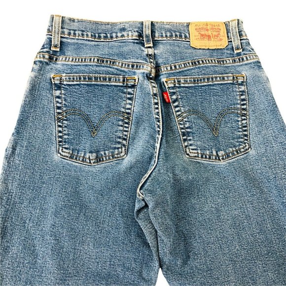 Levi's Denim - Levis 550 Jeans Distressed Womens 6 S Boot Cut Blue Medium Wash Denim Stretch